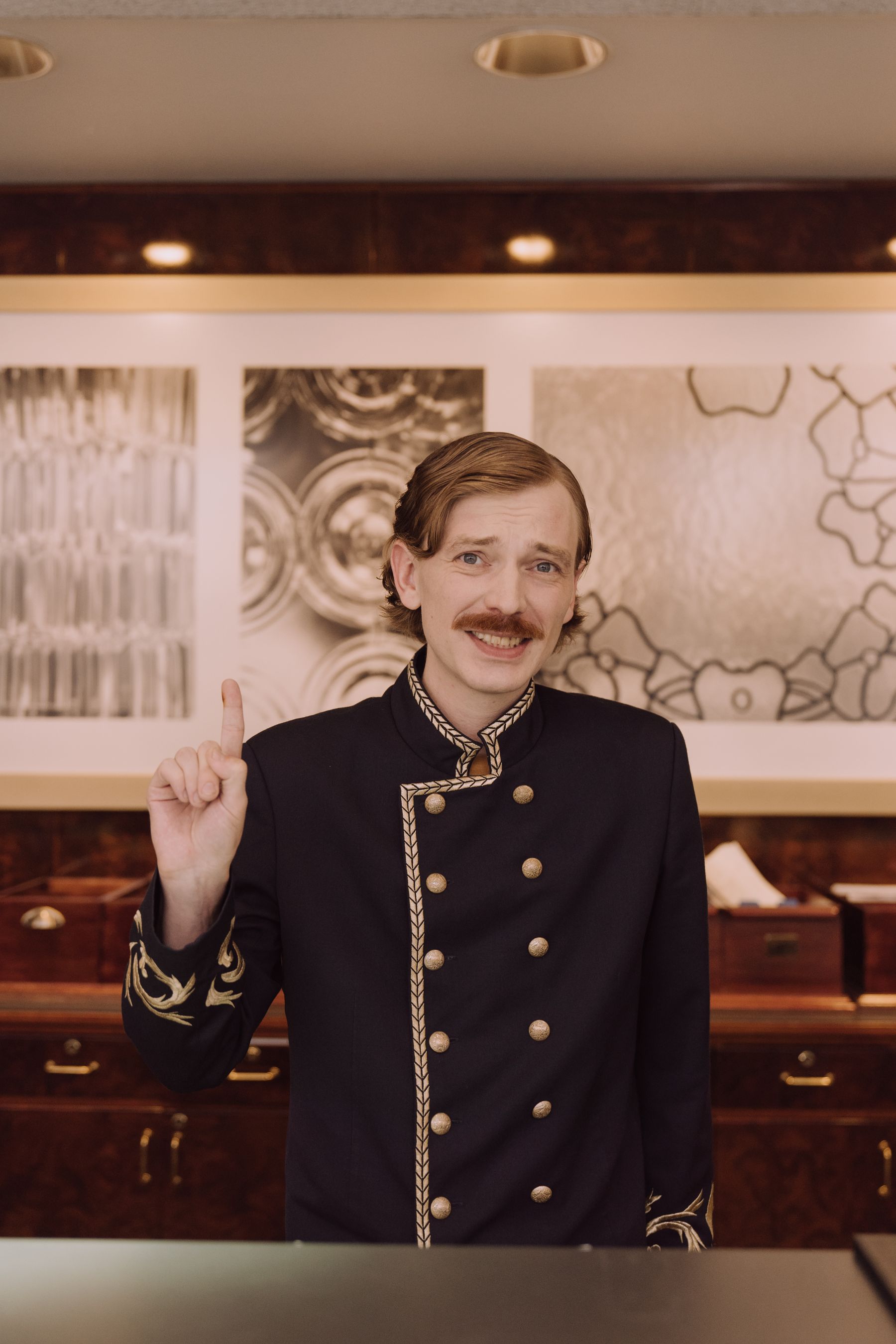 Hotel concierge at the reception desk